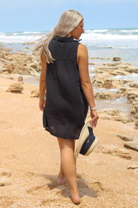 Z Supply: New Light Gauze Mini Dress - Black