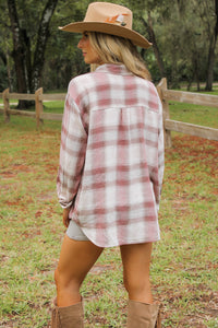 Campfire Nights Cozy Plaid Flannel - Dusty Pink