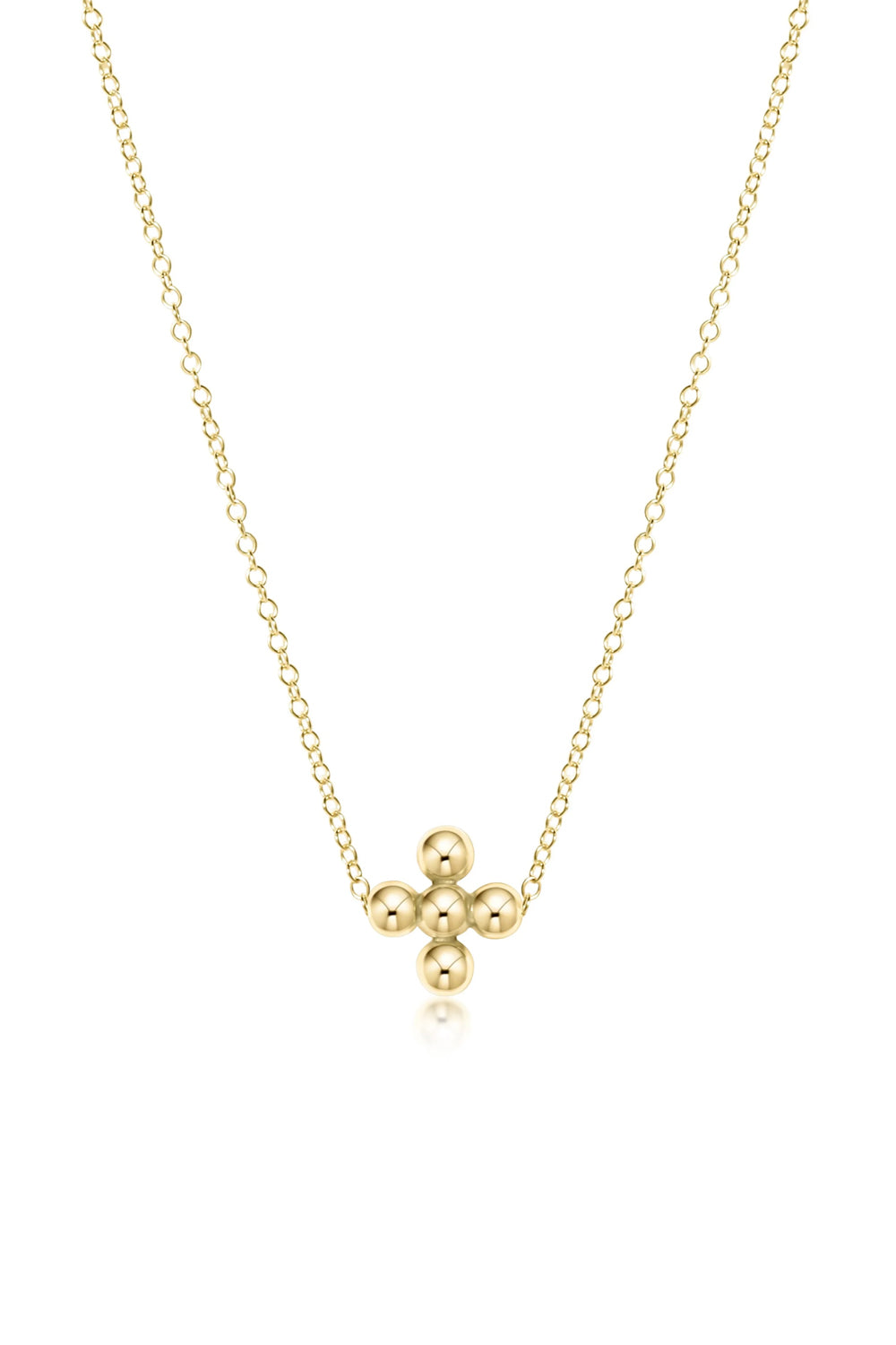 enewton: 16" Classic Beaded Signature Cross Necklace 3mm | Makk Fashions