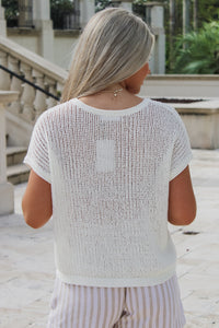 Take It Easy Crochet Sweater - Ivory