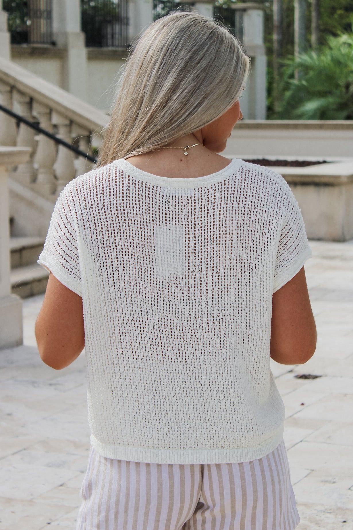Take It Easy Crochet Sweater - Ivory