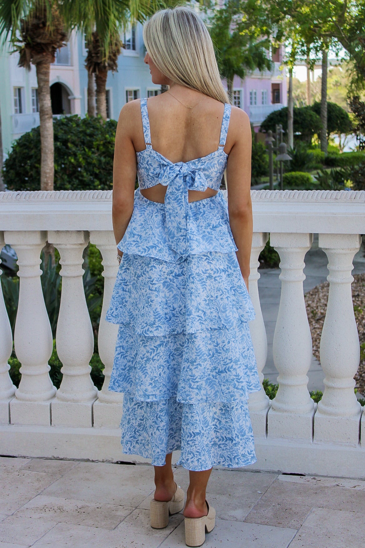 Beautiful Days Ruffle Tiered Maxi Dress - Blue