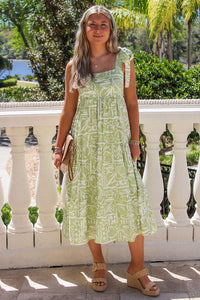 Seaside Days Tiered Midi Dress - Olive