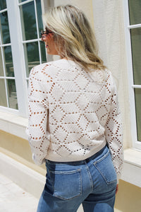 Z Supply: Rosalyn Diamond Sweater Cardigan - Crystal