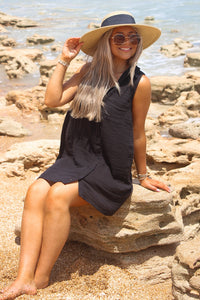Z Supply: New Light Gauze Mini Dress - Black