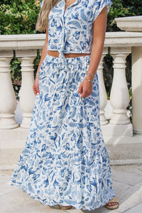 Beach Summer Days Maxi Skirt - Porcelain Blue