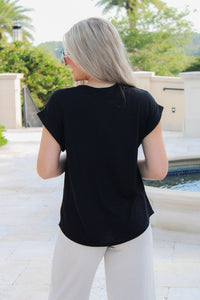 Feeling Easy Days Hacci Slub Top - Black