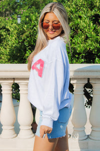 USA French Terry Crewneck Sweatshirt - Ash Gray