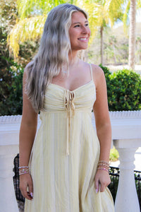 Sunny Days Tie Front Maxi Dress - Yellow