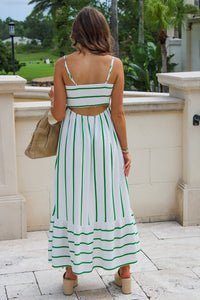 Embrace The Day Striped Maxi Dress - Green