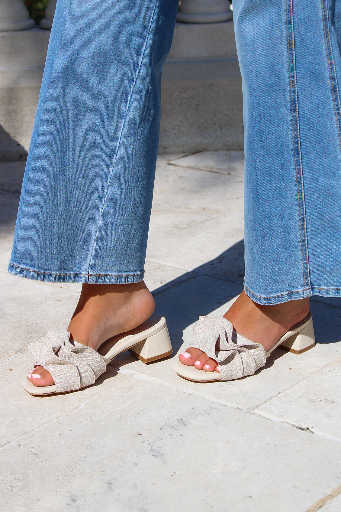 ShuShop: Frances Block Heel Sandal - Natural