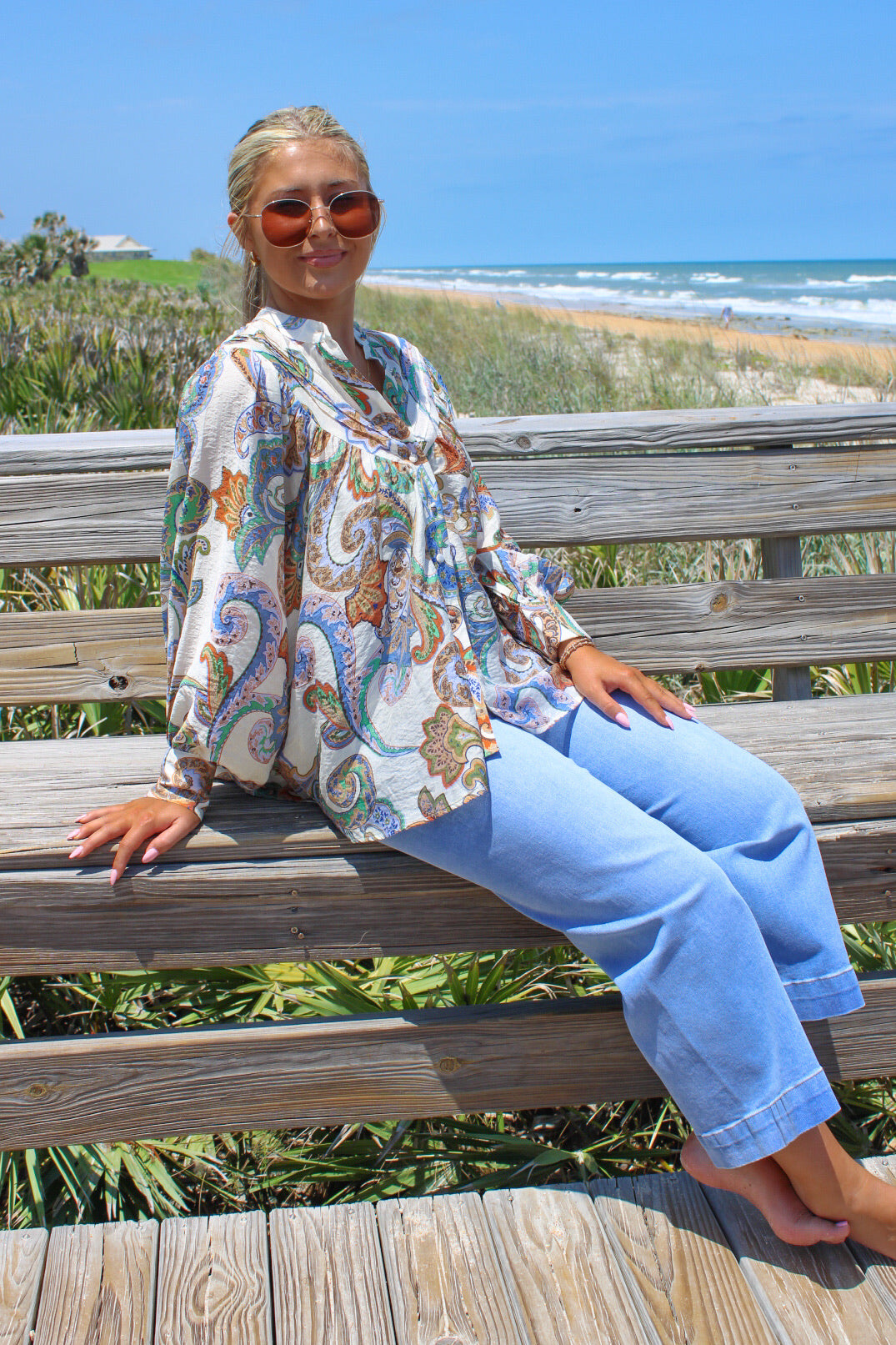 Charming Memories Bubble Sleeve Top - Ivory
