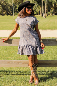 Leopard Instinct Ruffle Mini Dress - Mocha