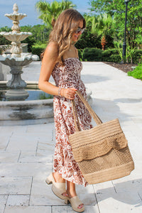 Coastal Summers Straw Tote Bag - Natural