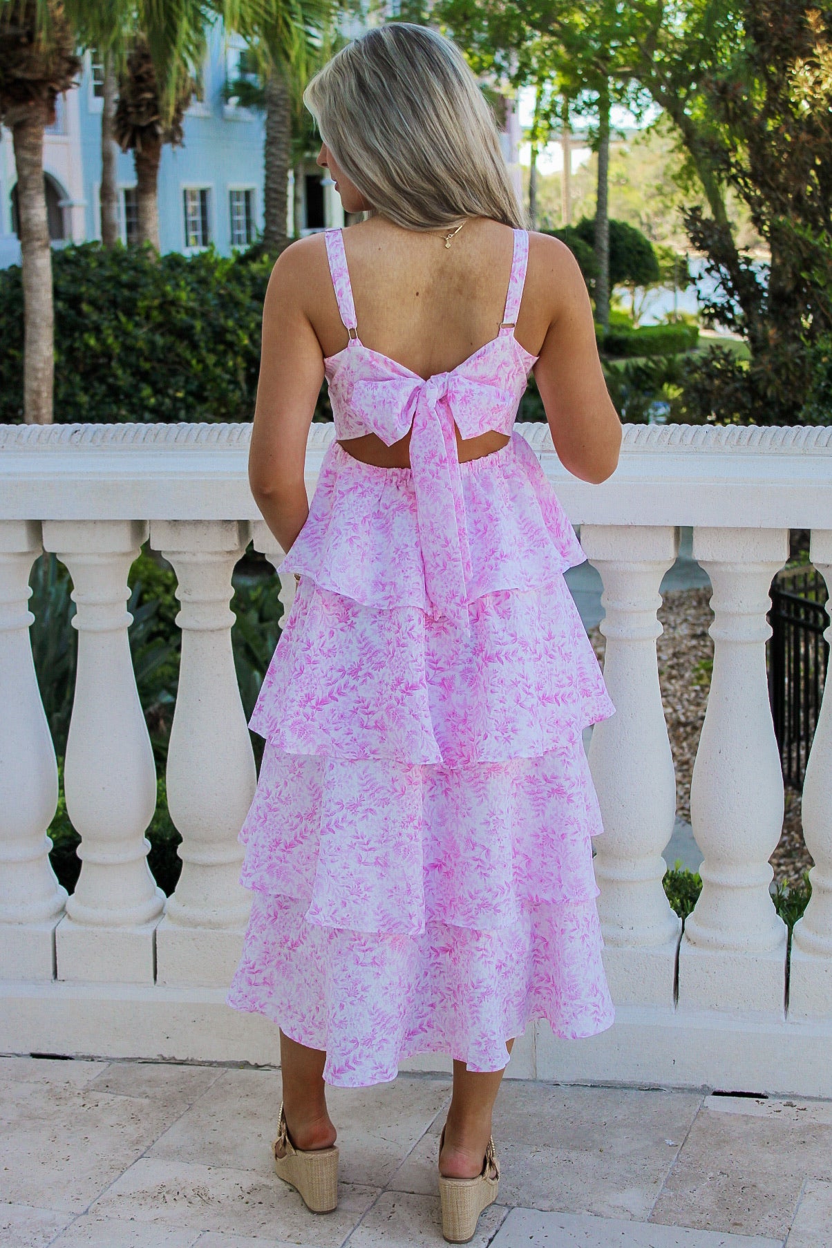 Beautiful Days Ruffle Tiered Maxi Dress - Pink