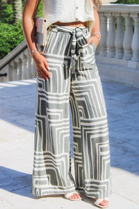Summer Drift Wide Leg Pants - Sage