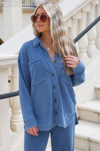 Z Supply: All Day Knit Denim Jacket - Vintage Indigo