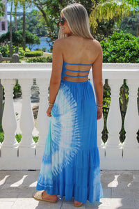Breezing By Tie-Dye Maxi Dress - Navy