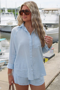 Z Supply: The Perfect Linen Top - Salt Water