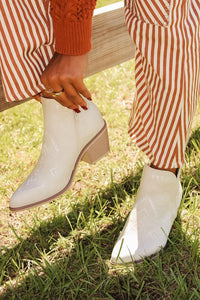 The Harper Block Heel Ankle Bootie - Lt Gray