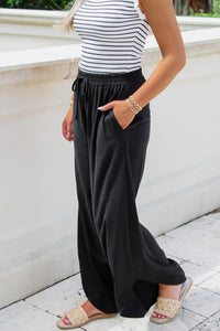 Casual Days Linen Pants - Black