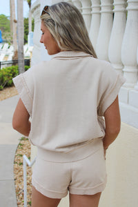 Ainsley Zip-Up Vest - Sand