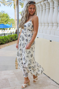 Fun Times Printed Midi Dress - Ivory