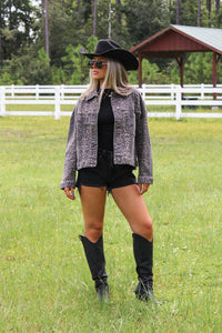 Showing My Wild Side Denim Jacket - Leopard