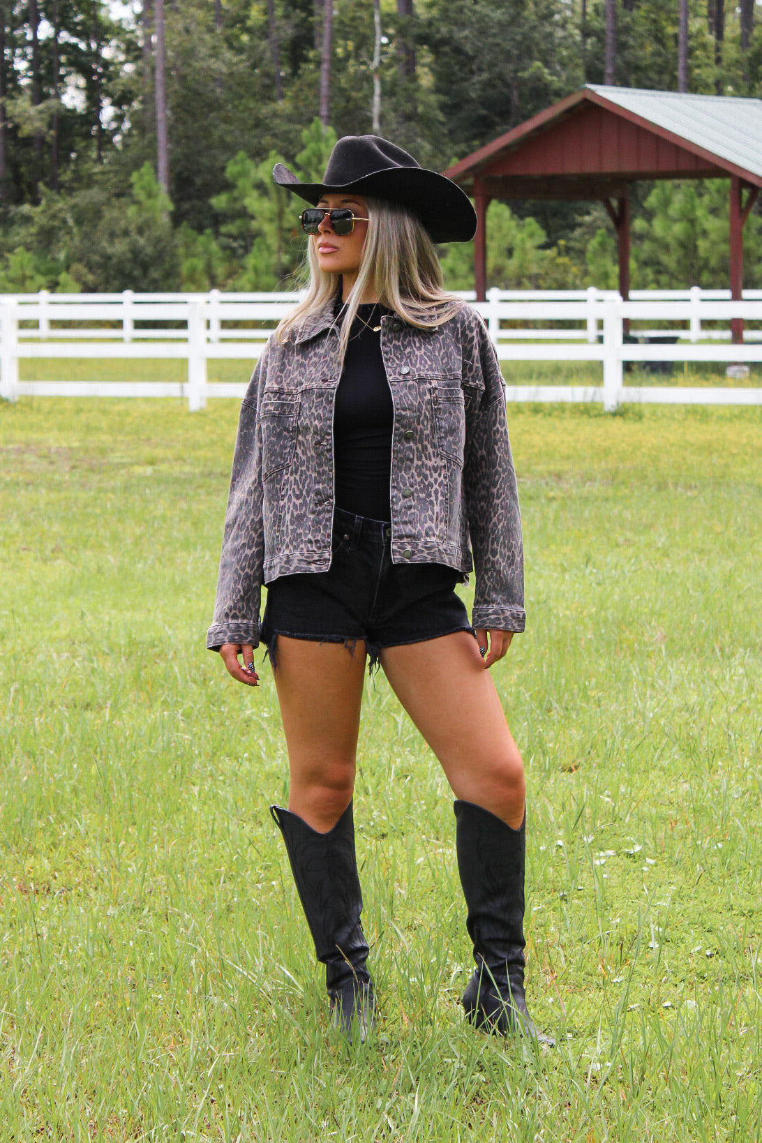 Showing My Wild Side Denim Jacket - Leopard