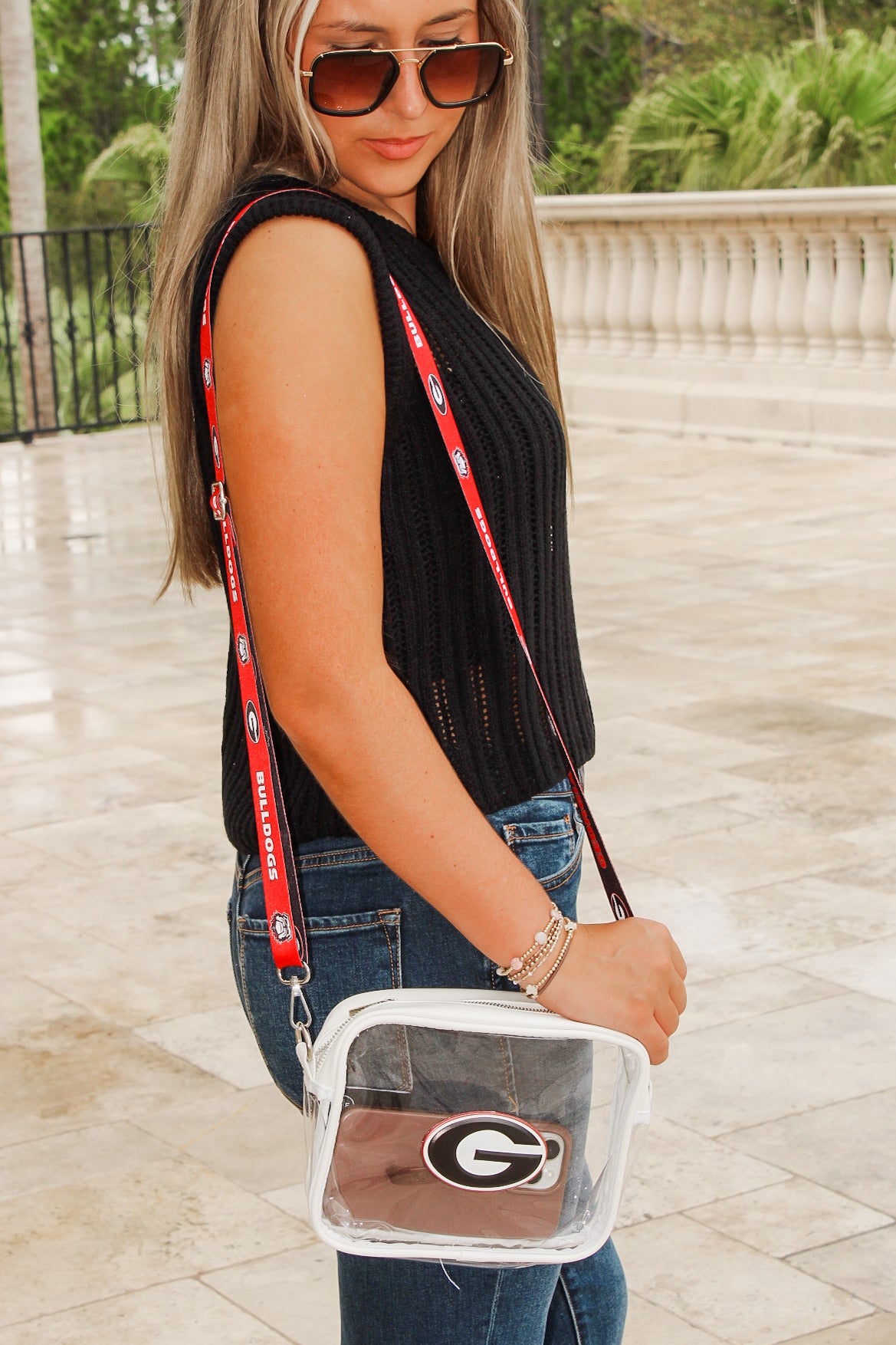 Georgia Bulldogs Clear Purse - White