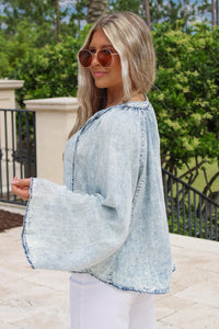 Free Times Mineral Washed Top - Denim