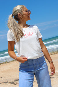 Ciao Bella Crew Neck T-Shirt - White