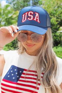 Z Supply: USA Applique Trucker Hat - Yacht Blue