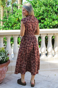 Sunset Drift Smocked Midi Dress - Rose Mix