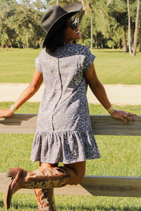 Leopard Instinct Ruffle Mini Dress - Mocha