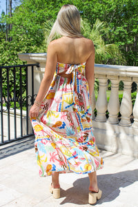 Summer Picnic's Tie Back Maxi Dress - Multi