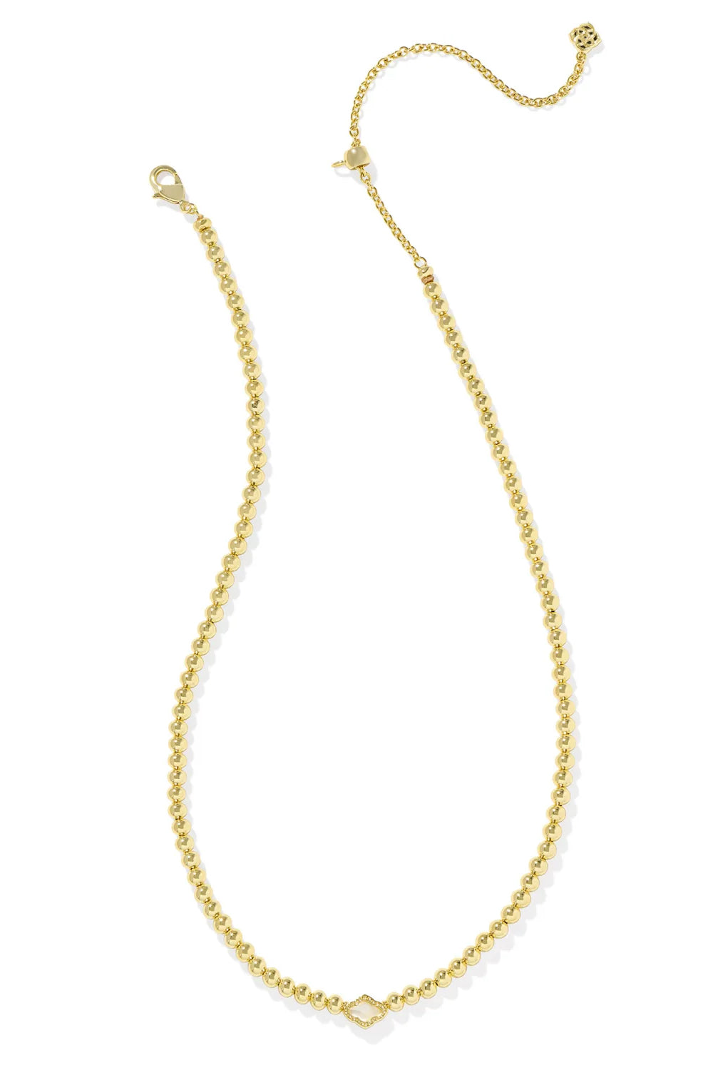 Kendra Scott: Abbie Gold Beaded Necklace - Natural Mother-of-Pearl | Makk Fashions