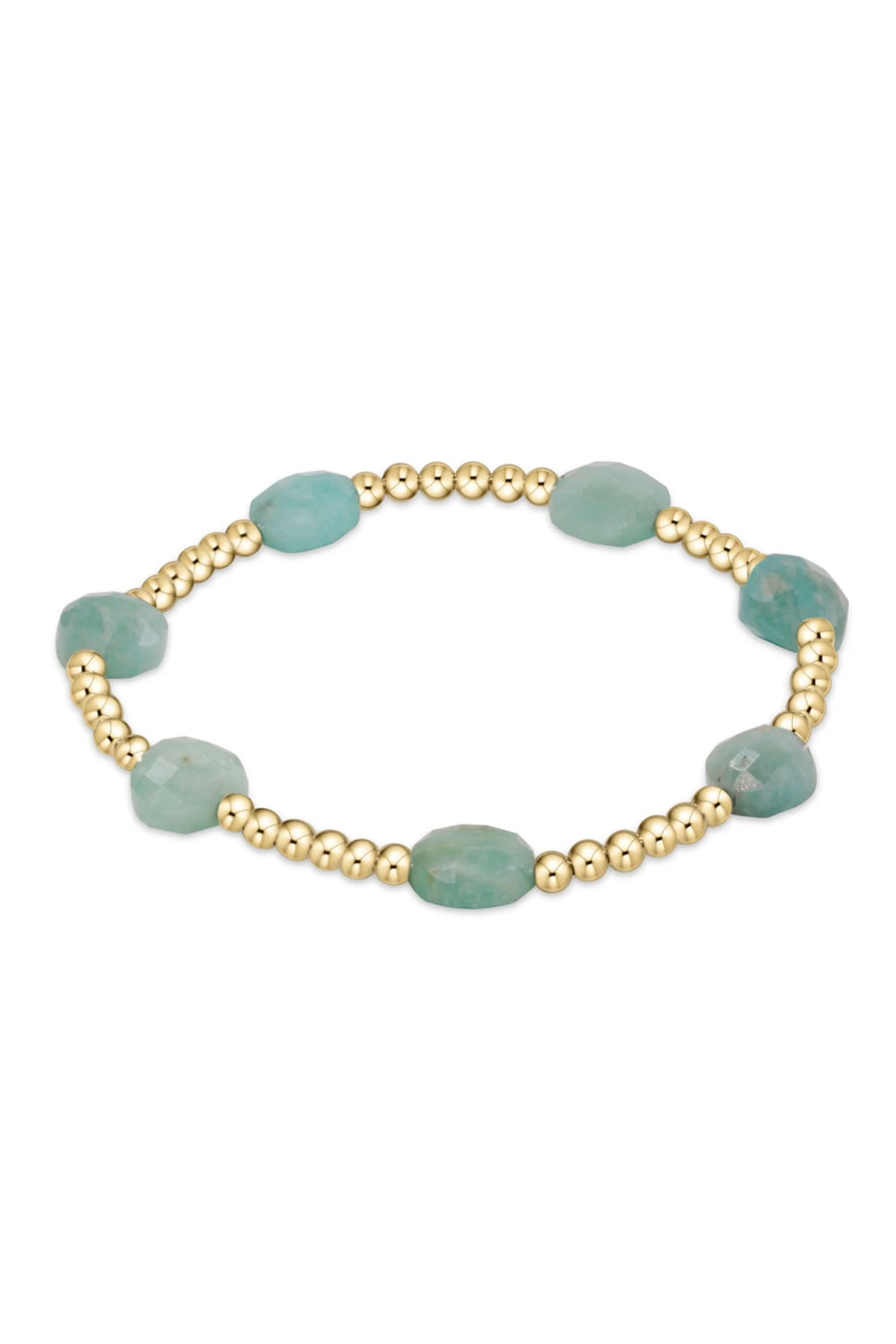 enewton: Admire Gold 3mm Bead Bracelet - Amazonite | Makk Fashions