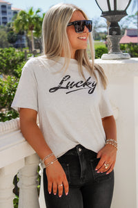 Lucky Graphic Tee - Lt. Gray