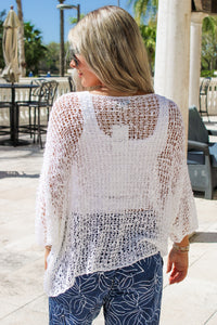 All The Way Crochet Cover-Up Top - White