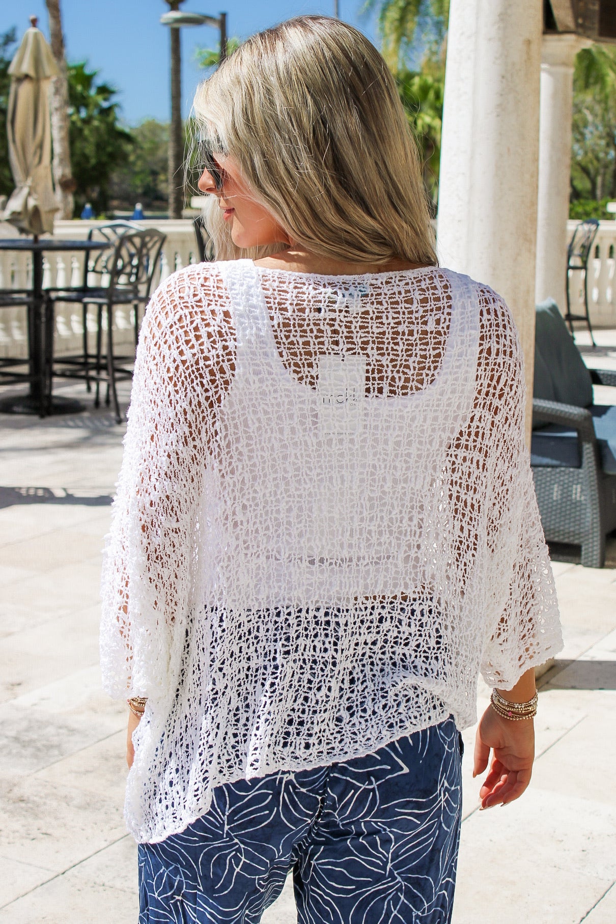 All The Way Crochet Cover-Up Top - White