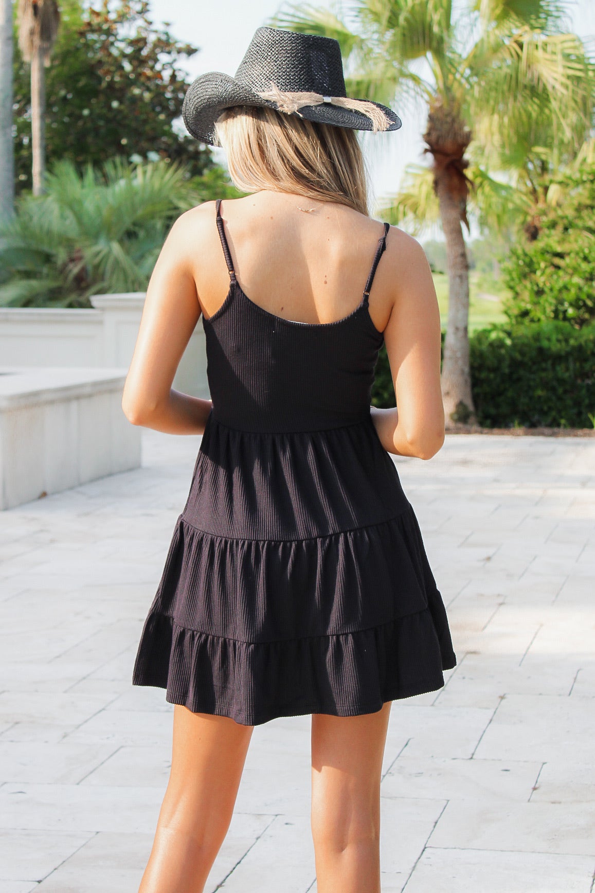 Summer Vibes Twist Front Mini Dress - Black