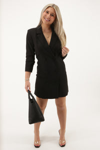 Back To Work Blazer Mini Dress - Black | Makk Fashions