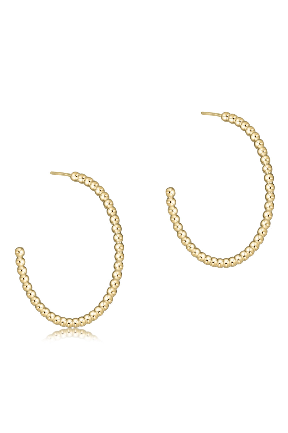 enewton: Beaded Classic 1.25" Post Hoop 2mm | Makk Fashions
