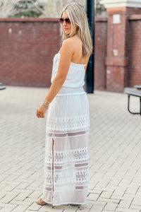 Breezy Beaches Strapless Maxi Dress - White | Makk Fashions