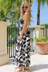 Dance Party V-Neck Maxi Dress - Black