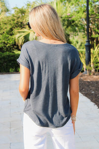 Feeling Easy Days Hacci Slub Top - Navy