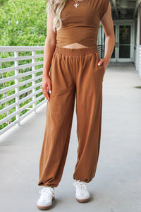 Keepin' It Trendy Jogger Sweatpants - Walnut