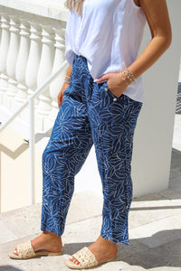 Coastal Vibes Capri Pants - Navy