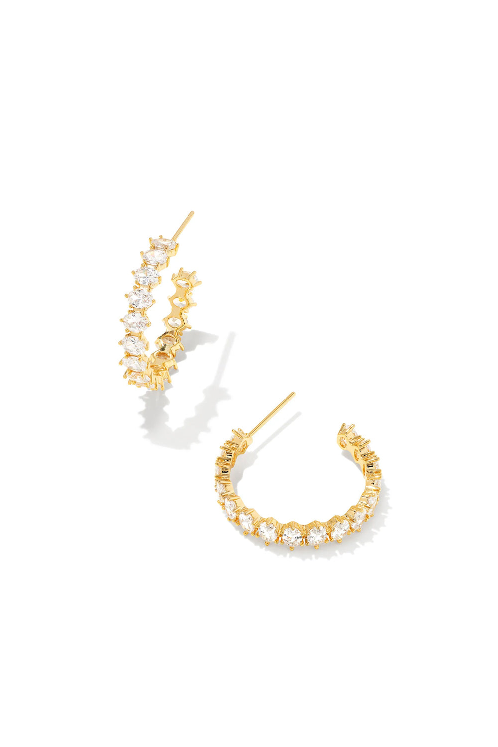 Kendra Scott: Cailin Crystal Hoop Earrings White Crystal Makk